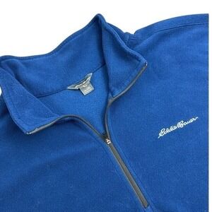 Eddie Bauer Mens 2XL 1/4 Zip‎ Sweater Blue Fleece Base Layer Hiking Outdoors